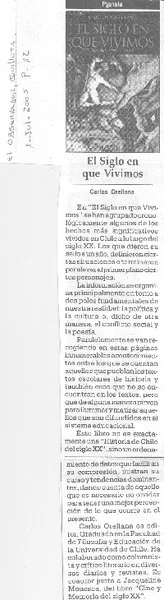 El Siglo en que vivimos  [artículo]