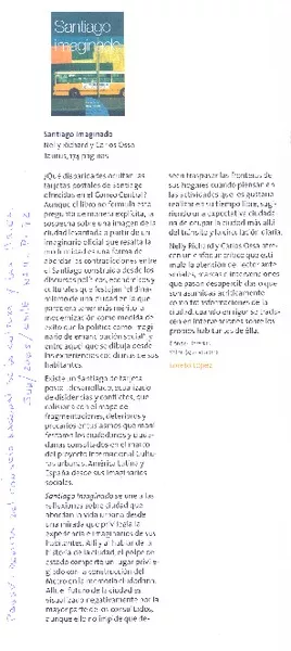 Santiago imaginado  [artículo] Loreto López