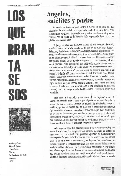 Ángeles, satélites y parias  [artículo] Pablo Azócar