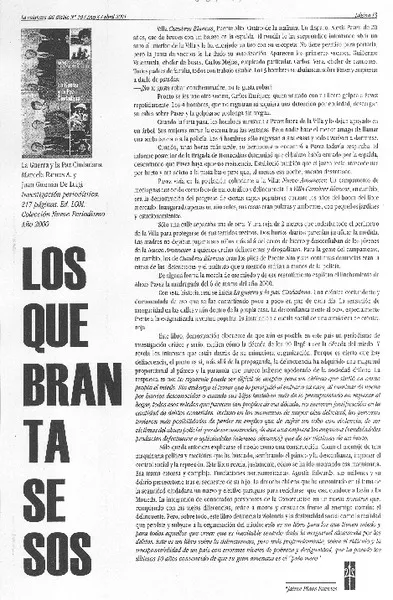 La guerra y la paz ciudadana  [artículo] Marcela Ramos A. <y> Juan Guzmán de Luigi