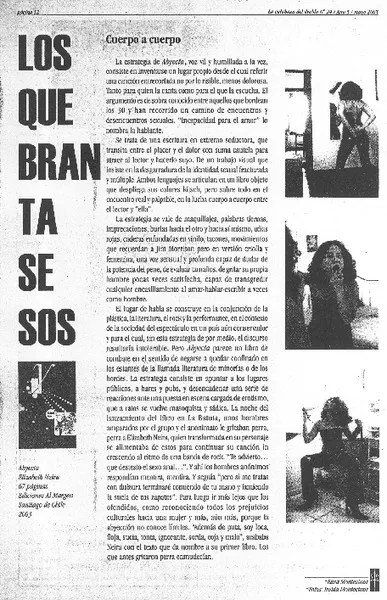 Cuerpo a cuerpo  [artículo] Elisa Montesinos