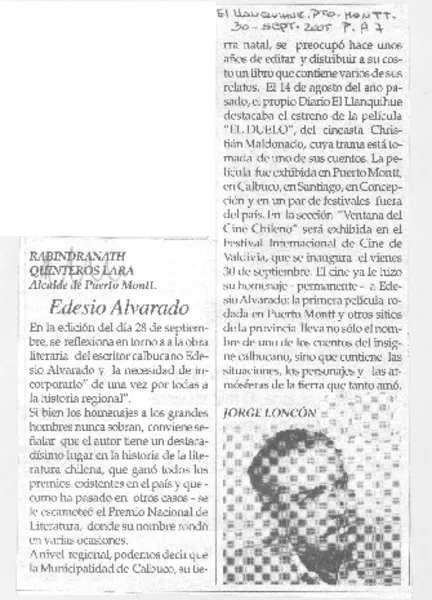 Edesio Alvarado.  [artículo] Jorge Loncón