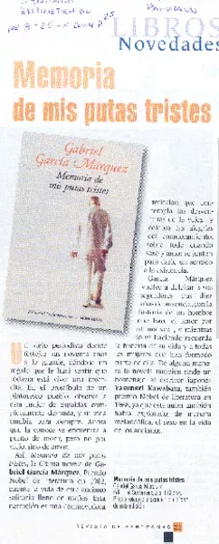Memoria de mis putas tristes  [artículo]