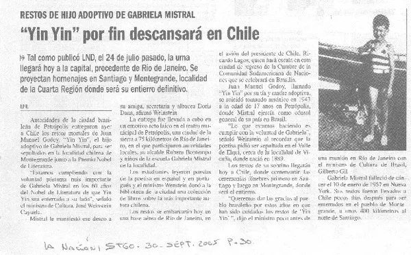 "Yin "Yin" por fin descansará en Chile.  [artículo]