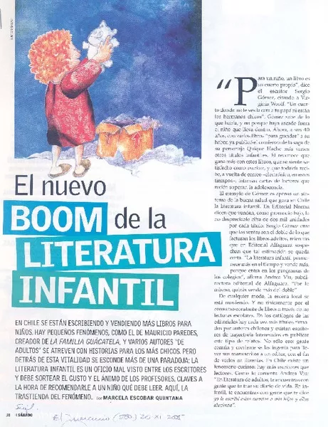 El nuevo boom de la literatura infantil chilena  [artículo] Marcela Escobar Quintana