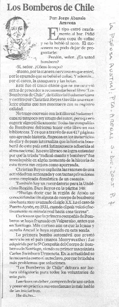 Los Bomberos de Chile  [artículo] Jorge Abasolo Aravena.