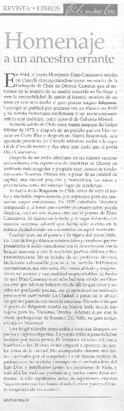 Homenaje a un ancestro errante  [artículo] Gonzalo Millán