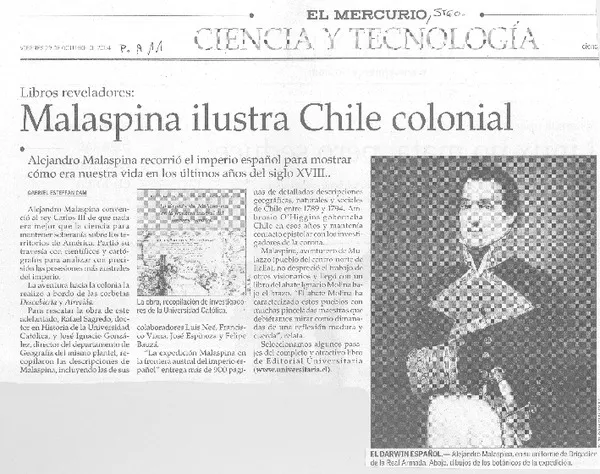 Malaspina ilustra Chile colonial  [artículo] Gabriel Esteffan Cam