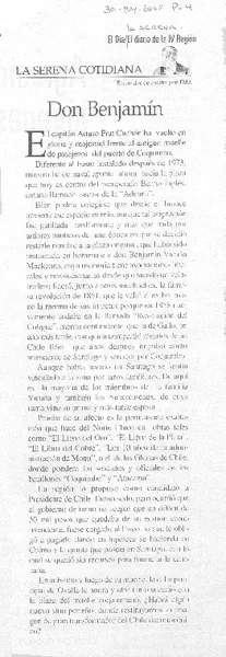 Don Benjamín.  [artículo] F.M.A.