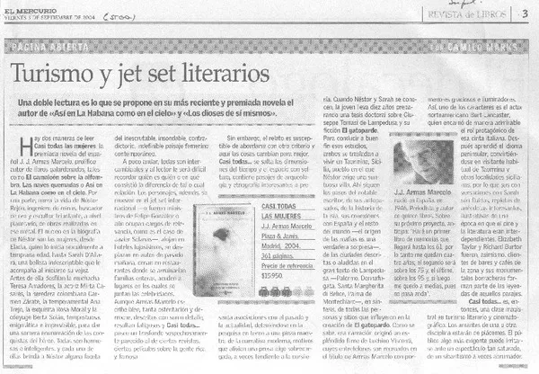 Turismo y jet set literarios  [artículo] Camilo Marks.
