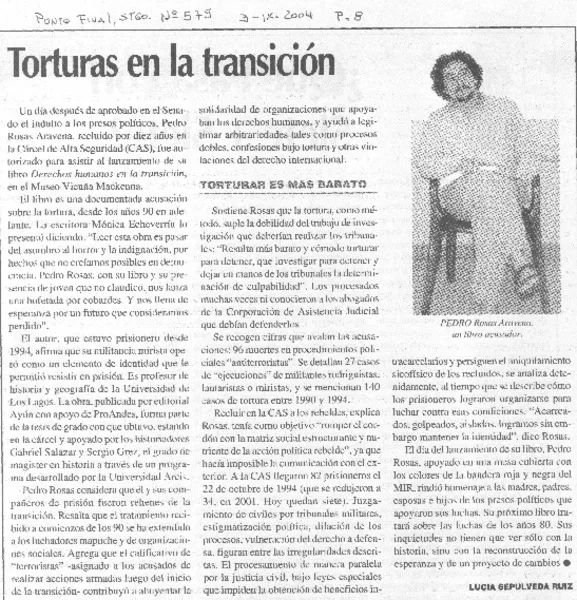 Toruras en la transición  [artículo] Lucía Sepúlveda Ruiz