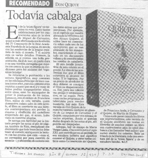 Todavía cabalga.  [artículo] J. P.