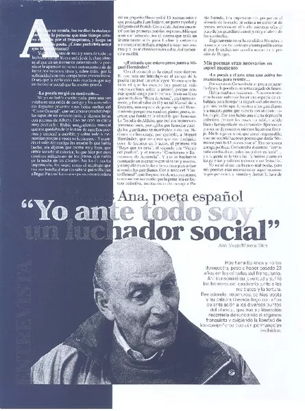 "Yo ante todo soy un luchador social" [entrevista] [artículo] Ana Muga <y> Marcos díaz.