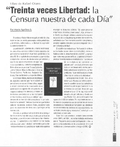 Treinta veces libertad  [artículo] Mario Aguilera S.