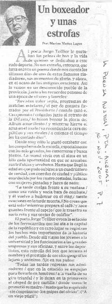 Un Boxeador y unas estrofas  [artículo]Marino Muñoz Lagos.