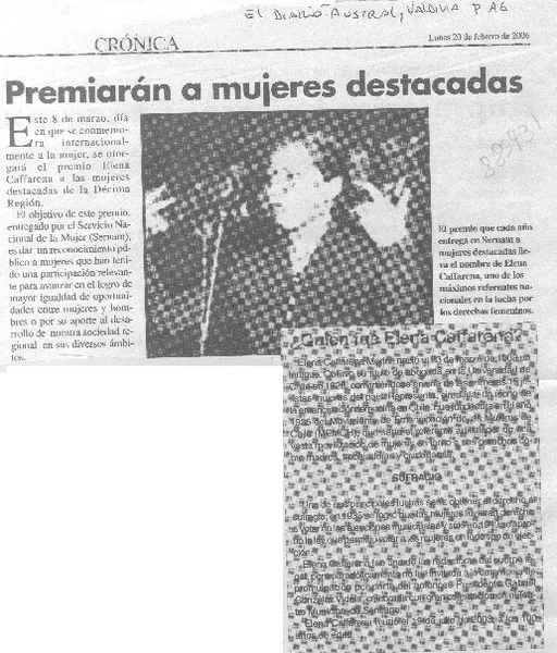 Premiarán a mujeres destacadas  [artículo]