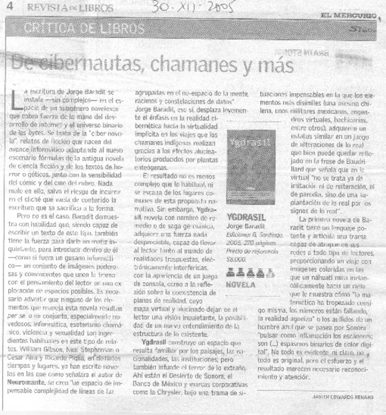 De cibernatutas, chamanes y más  [artículo]Javier Edward Renard