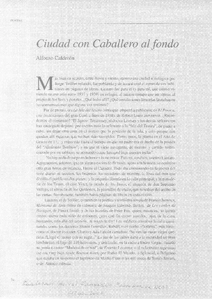 Ciudad con Caballero al fondo  [artículo]Alfonso Calderón.