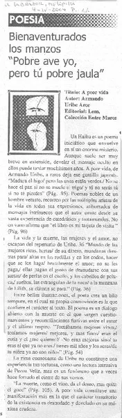 Bienaventurados los mansos "Pobre ave yo, pero tu pobre jaula"  [artículo]