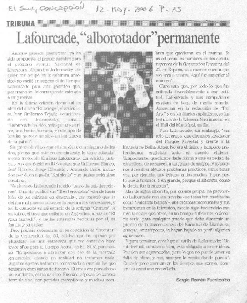 Lafourcade, "alborotador" permanente  [artículo]Sergio Ramón Fuentealba.