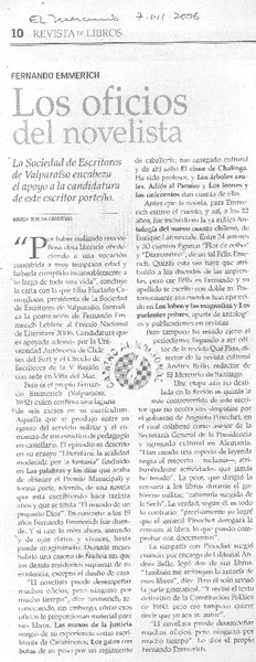 Los oficios del novelista  [artículo] María Teresa Cárdenas.
