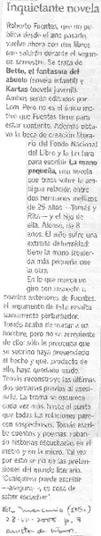 Inquietante novela  [artículo]