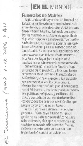 Funerales de Mahfuz  [artículo]