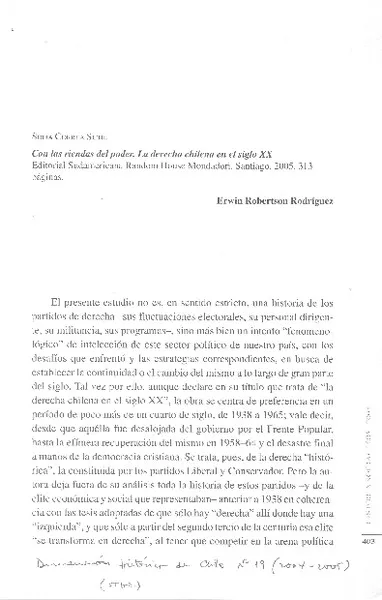 Con las riendas del poder  [artículo] Erwin Robertson Rodríguez.