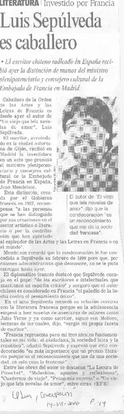 Luis Sepúlveda es caballero  [artículo].