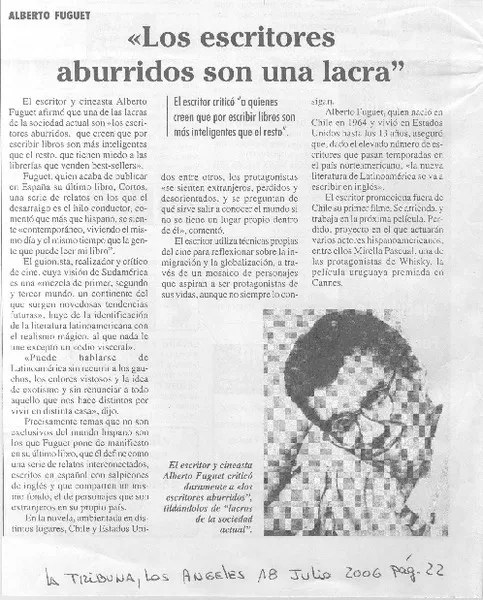 "Los escritores aburridos son una lacra"  [artículo]
