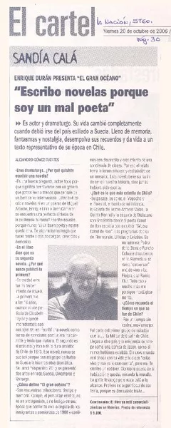 Enrique Durán presenta "El gran oceano" escribo novelas porque soy un mal poeta [artículo] : Alejandro Gómez Fuentes.