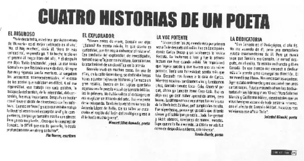 Cuatro historias de un poeta  [artículo].