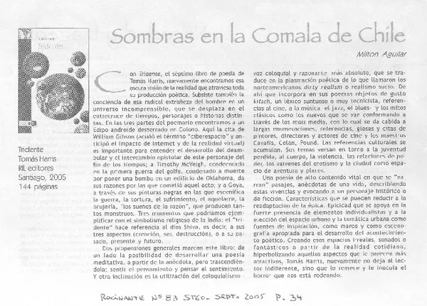Sombras en la Comala de Chile  [artículo]Milton Aguilar.