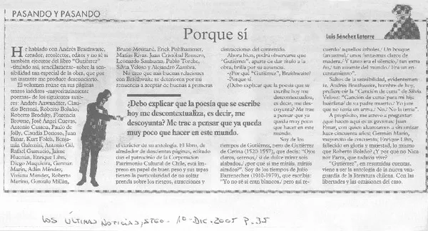 Porque sí  [artículo]Luis Sánchez Latorre.