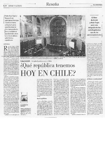 ¿Qué República tenemos hoy en Chile?  [artículo] Agustín Squella.