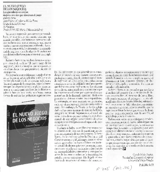 El nuevo juego de los negocios  [artículo] Camilo Melis Azabán.