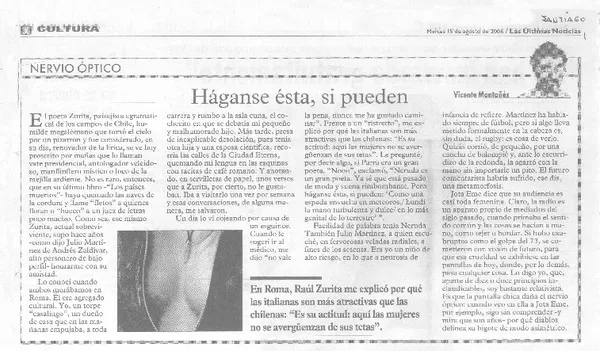 Háganse ésta, si pueden  [artículo]Vicente Montañés.