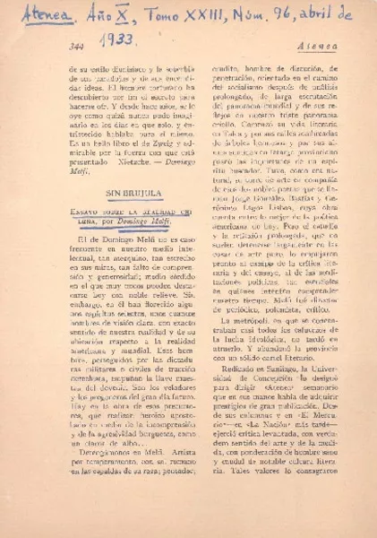 Ensayo sobre la realidad chilena  [artículo] Eugenio Orrego Vicuña.