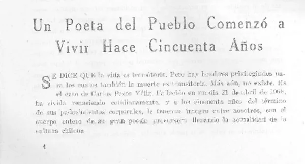 Un Poeta del pueblo comenzó a vivir hace cincuenta años  [artículo].