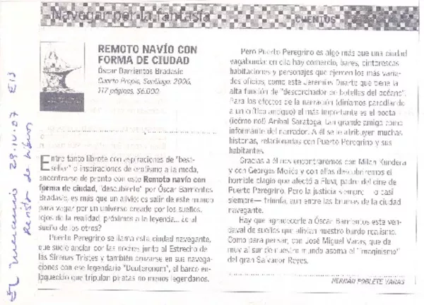 Navegar por la fantasía  [artículo] Hernán Poblete Varas.