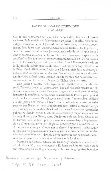 Javier González Echenique (1925-2004)  [artículo]Sergio Martínez Baeza.
