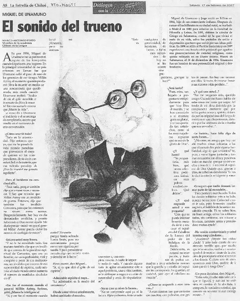 El sonido del trueno (entrevista)  [artículo]Marco Antonio Pinto.