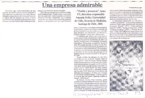 Una empresa admirable  [artículo]