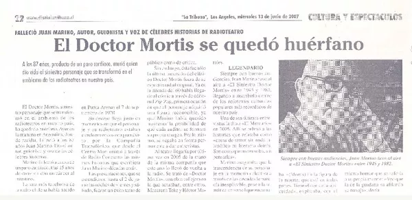 El Doctor Mortis se quedó huérfano  [artículo].
