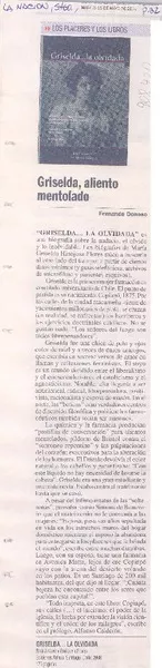 Griselda, aliento mentolado  [artículo]Fernanda Donoso.