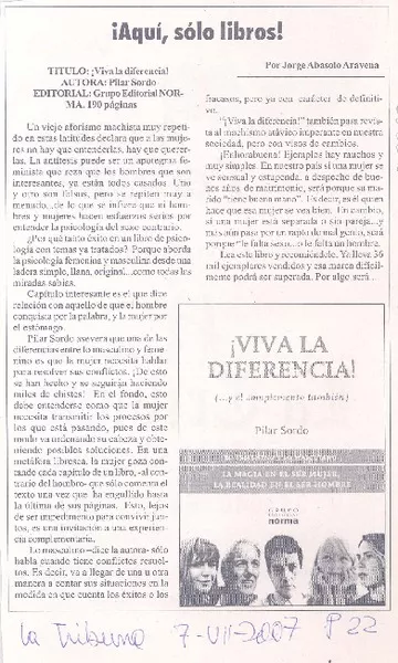 Viva la diferencia!  [artículo]Pilar Sordo.