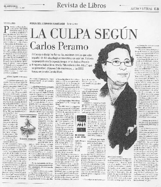 La culpa según Carlos Peramo (entrevista)  [artículo] Roberto Fuentes.