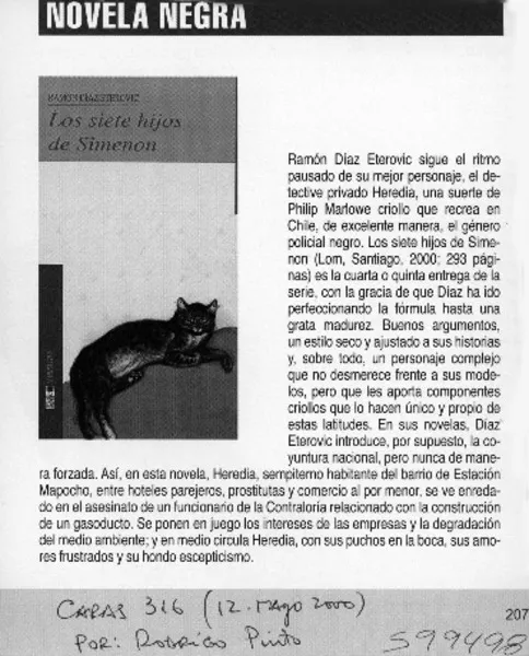 Novela negra  [artículo] Rodrigo Pinto