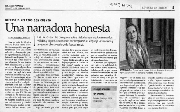 Una narradora honesta  [artículo] Javier Edwards Renard