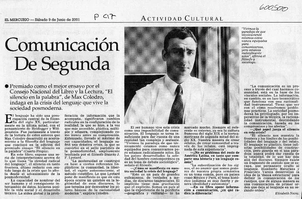 Comunicación de segunda  [artículo] Elizabeth Neira